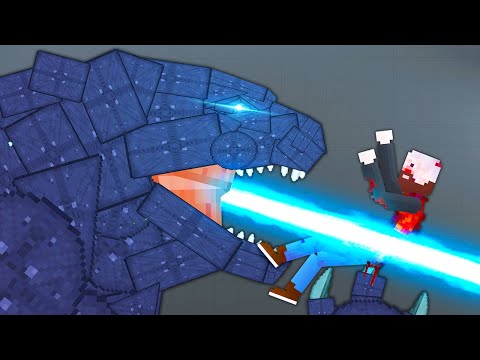 GODZILLA Uses Atomic Breath on Ragdolls - People Playground Mods