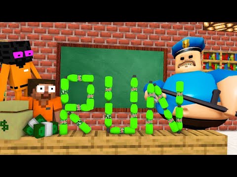Monster School : BABY MONSTERS SECRET BARRY PRISON RUN ESCAPE CHALLENGE - Minecraft Animation