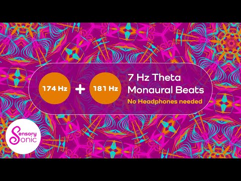 7 Hz Theta Pure Monaural Beats | 1.5 Hours | No Headphones | Deep Relaxation, Sleep & Meditation