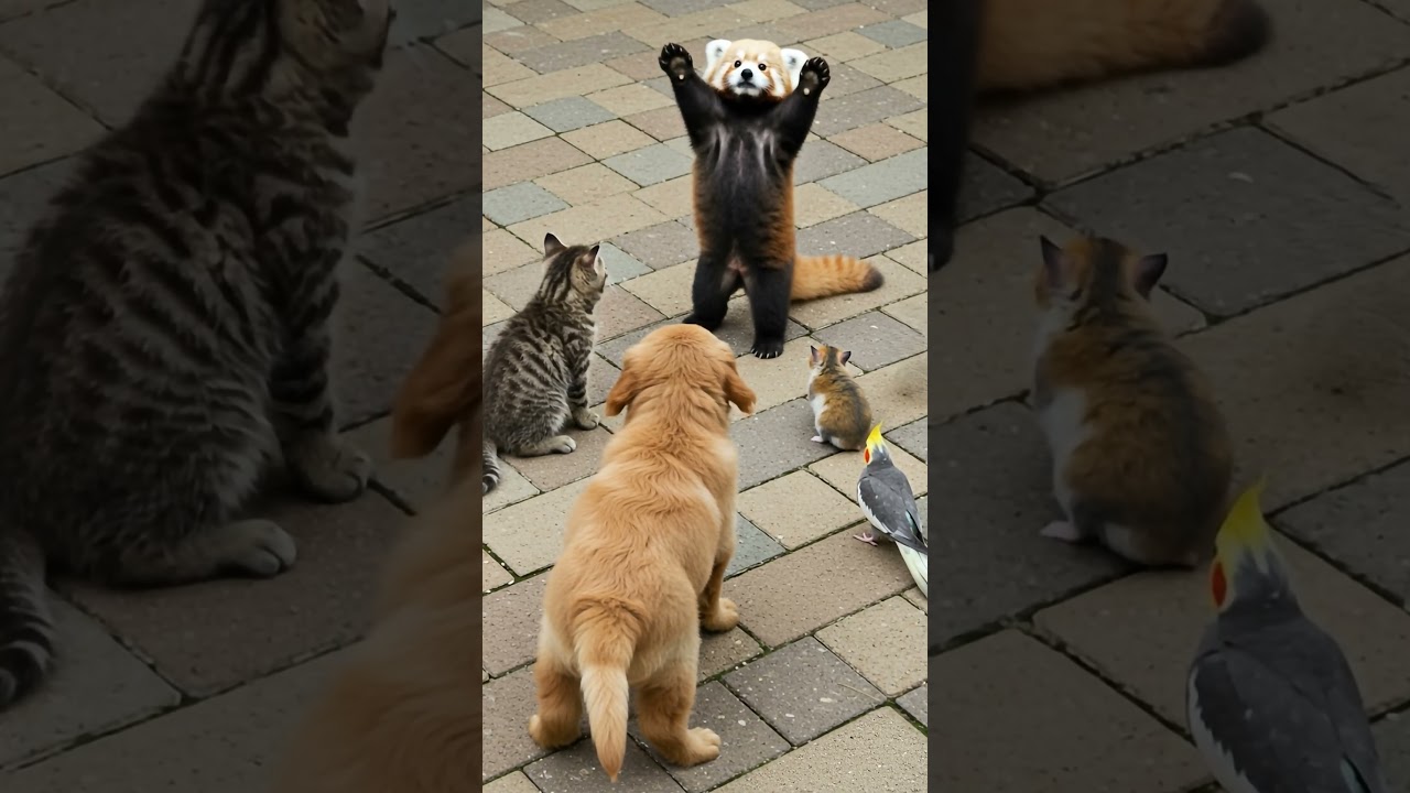 The cutest self-defense lesson ever by red panda 🐾💪❤️