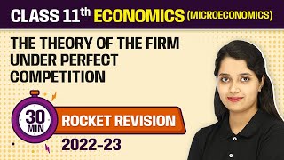 The Theory Of The Firm Under Perfect Competition 30 Minutes Revision | Class 11 Economics  Chapter 4