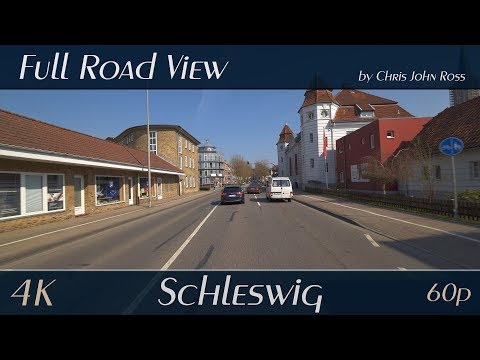 Schleswig, Germany: Gottorfer Damm, Königstraße, Stadtfeld, Mühlenredder, St. Jürgener Straße - 4K