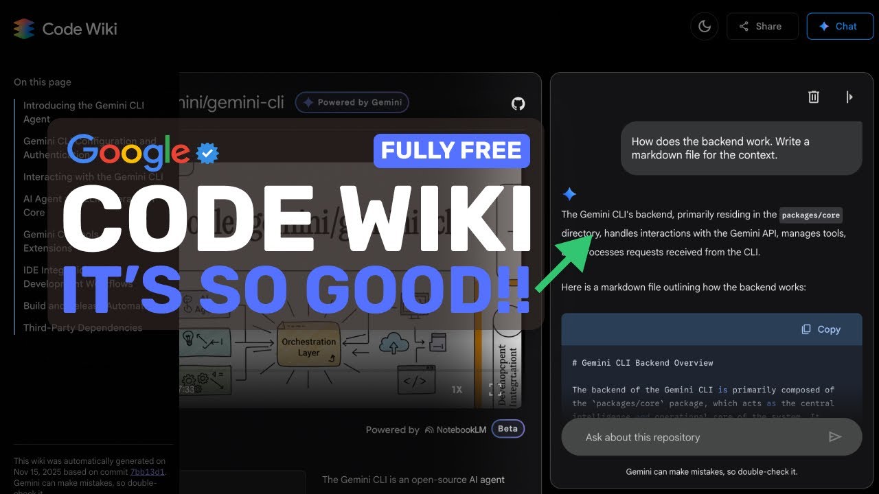 Google's Gemini CodeWiki: This is ACTUALLY REALLY COOL & IT'S FREE!