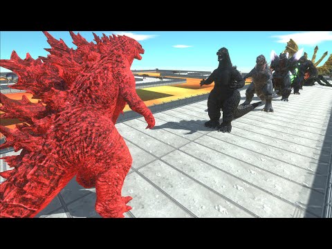 GODZILLA RED VS GHIDORAH LAVA DEATH RUN - Animal Revolt Battle Simulator