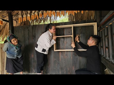 Mr. Khang helped the elderly woman and the homeless girl complete the dish rack.