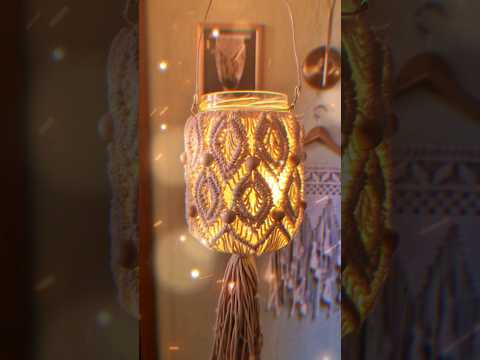 DIY Macrame Leaf Plant Hanger Lantern