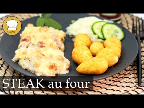 STEAK au four - lecker überbackenes Schweinesteak