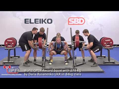World OPEN Record Squat with 278 kg by Junior lifter Daria Rusanenko UKR in 84kg class