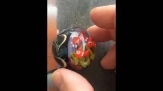 Serenity marbles and Mad Man Marbles collaboration boro fish marble