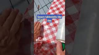 Hold down your tablecloths on a windy day