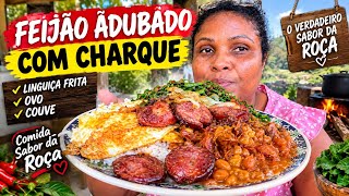     UM PRATÃO DE FEIJÃO ADUBADO COM CHARQUE E LINGUIÇA! COMIDA CASEIRA DA ROÇA