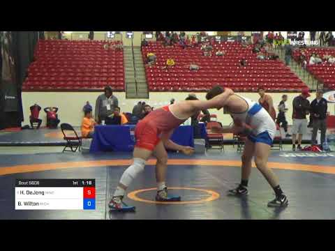 2018 Marine Corps US Open/UWW Junior Freestyle 97 Con 16 #2 - Hunter DeJong (MWC ) Vs. Brad Wilton