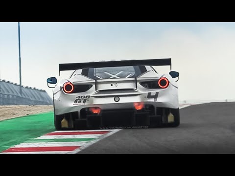 8 x Ferrari 488 GT Modificata at Mugello Circuit: 700HP Unrestricted 488 GT3 Evo 2020 in action!