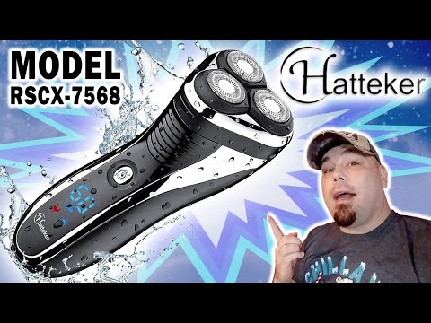 Hatteker Electric Shaver Rotary Razor Men Cordless Beard Trimmer Pop-Trimmer Waterproof video review thumbnail
