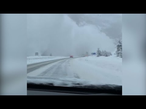 Drivers on the Interstate 70 in Colorado had a lucky escape on Sunday when an avalanche almost hit the highway. (March 4)