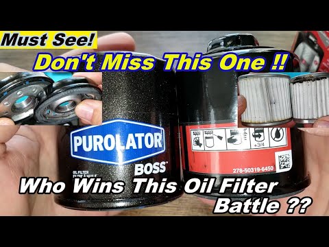 Purolator Boss PBL14476 Oil Filter Cut Open vs. TRD PTR43-33010 Oil Filter Cut Open