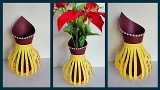 DIY Paper Flower Vase  Paper Craft  Handmade Flowe
