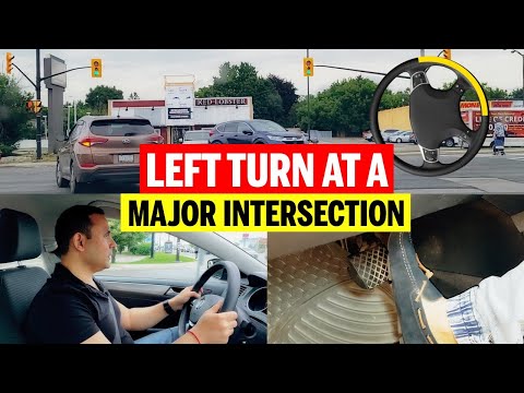 STEERING THE WHEEL while making a LEFT TURN at a MAJOR INTERSECTION || Watch ALL ANGLES | New Driver