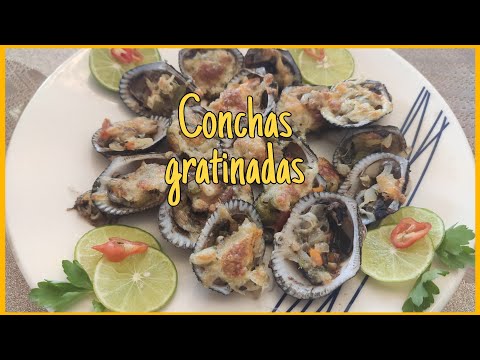 CONCHAS GRATINADAS CON QUESO 😋😋😋😋😋😋😋😋