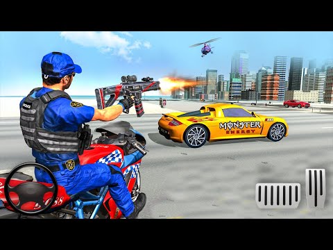 US Police Bike Gangster Chase: Police Bike Games 2021-Gameplay Walkthrough Part 1 (Android, iOS)