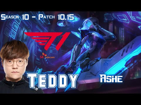 T1 Teddy ASHE vs CAITLYN ADC - Patch 10.15 KR Ranked