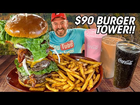 Raging Bull's Undefeated 50/50 Burger Challenge w/ 40oz of Milkshake!!