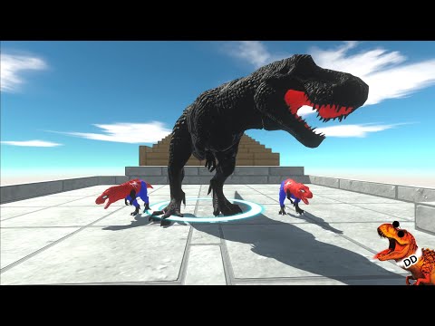 Gigant dark T REX and 2 Little TYRONNOSAURS VS ALL Dinosaurs arbs Animal revolt battle simulator