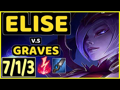 BLANK (ELISE) vs GRAVES - 7/1/3 KDA JUNGLE GAMEPLAY - KR Ranked GRANDMASTER