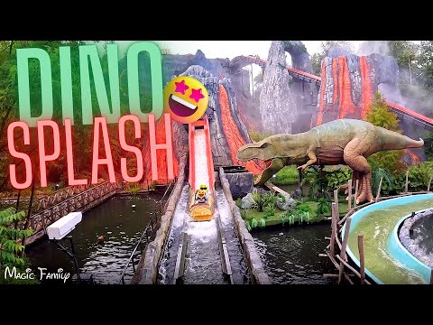 4K - DINO SPLASH ON RIDE - PLOPSALAND DE PANNE #gopro10black
