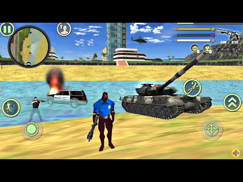 Panther Police Rope Hero Vice Town Crime Simulator #4 - Tank at NY City Beach - Android Gameplay