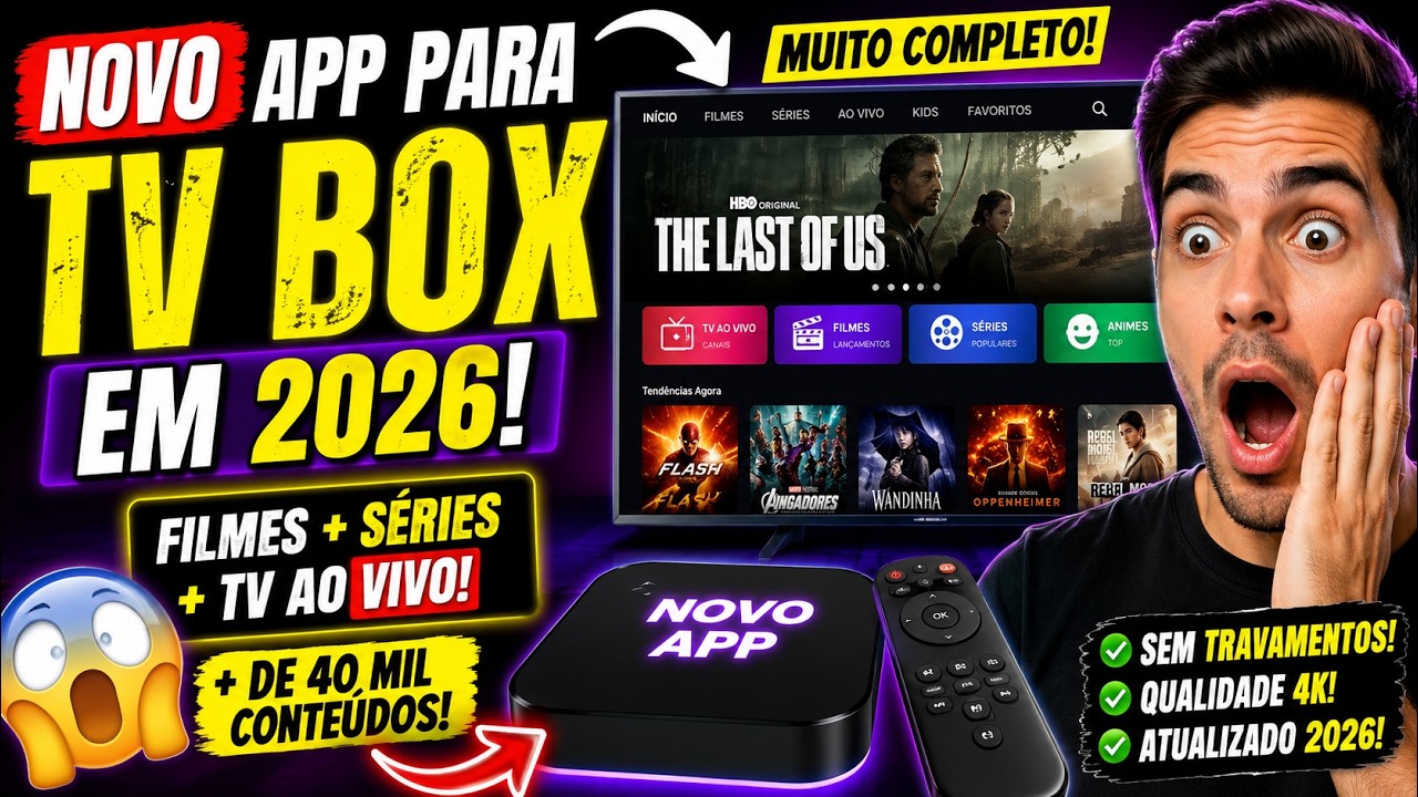 😱 O NOVO APP PARA TV BOX EM 2026 QUE ESTÁ SURPREENDENDO TODO MUNDO! 🔥 MUITO COMPLETO!