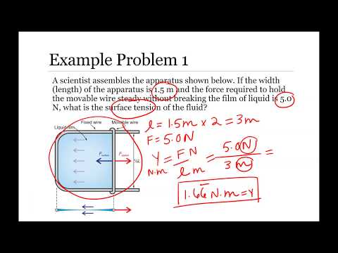Example Problem 1 - Surface Tension