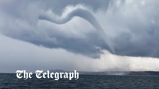 video: Watch: Huge waterspout appears in Cornwall as torrential rain hits