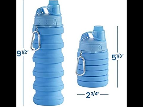 Foldable water bottle, bpa free, fda approved, food-grade si...