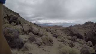 Riding the downhill on the Alabama Hills Trail