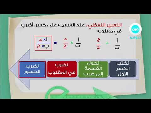 السادس الابتدائي/الفصل الدراسي الثاني 1438 | رياضيات |  قسمة الكسور