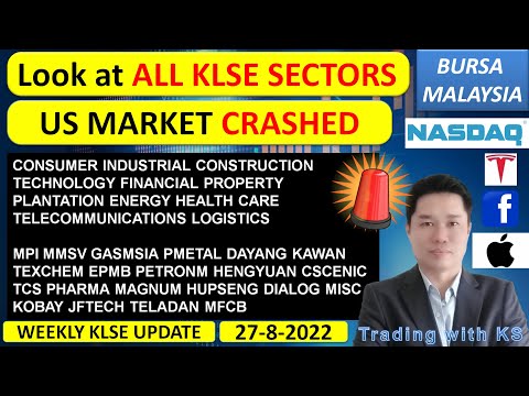 Weekly KLSE BURSA Update - 27-8-2022 - Look at ALL KLSE SECTORS 💥US MARKET CRASHED💥 MPI MMSV GASMSIA