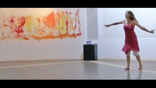 Catherine Marquette dance-paint performance in Auroville