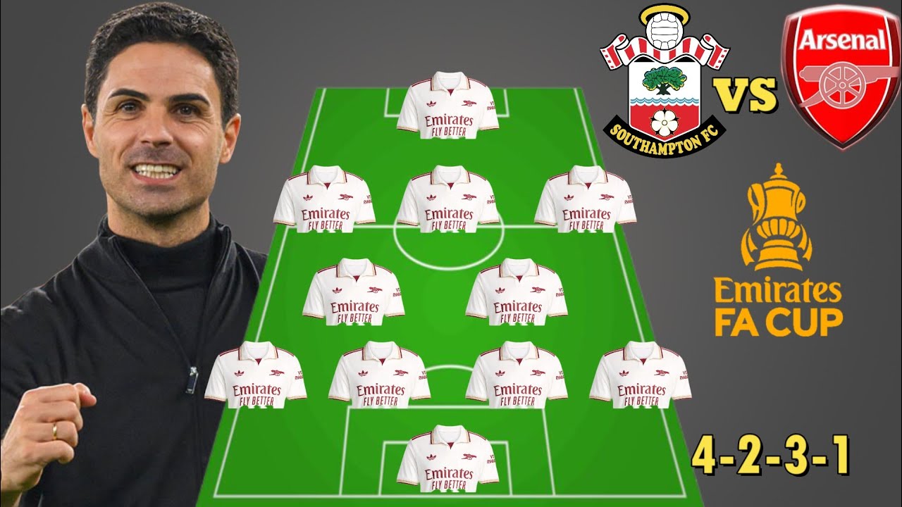 Southampton vs Arsenal Powerful Potential Line-up in EMIRATES FA Cup Quarter finals Ft. Madueke