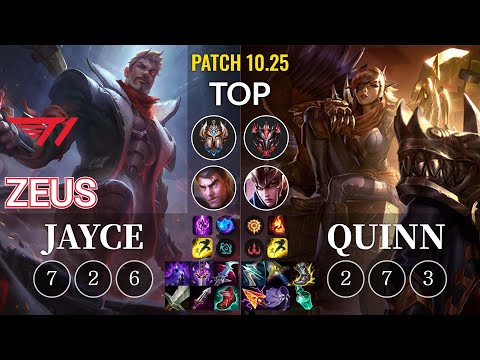 T1 Zeus Jayce vs Quinn Top - KR Patch 10.25