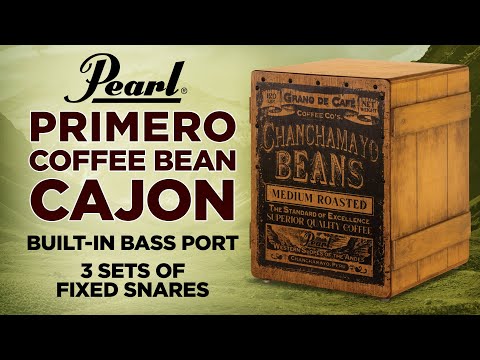 Pearl  Primero Crate Style Cajon with Plywood body, Meranti Faceplate, 3 sets of fixed snares, rear bass port, Coffee Bean graphic finish image 6