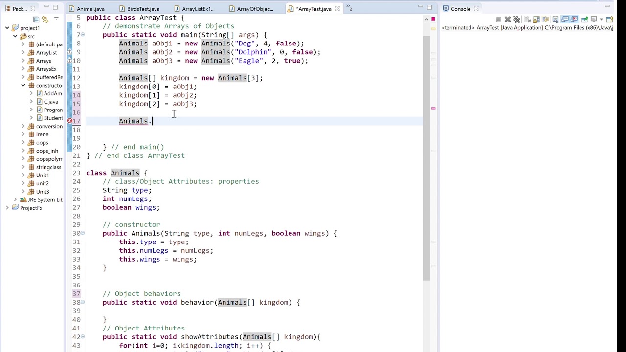 workspace   Java   project1 src Arrays ArrayTest java   Eclipse SDK 2020 04 10 14 00 20