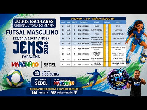 BELA VISTA DO MA 0 X 3 VIANA - 24/07/26 - FUTSAL MASCULINO 12/14 - GINÁSIO POLIESPORTIVO DICO DUTRA