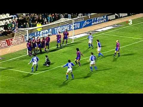 Gol de Tito Vilanova (U.E.Lleida) al Barça