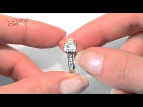 FT42-322JUY - Gorgeous 1.44ct Ideal Prince Cut Diamond and 18K White Gold H/SI Ring