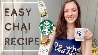 EASY CHAI TEA LATTE RECIPE | How to make homemade chai tea lattes, no powder or mix needed!
