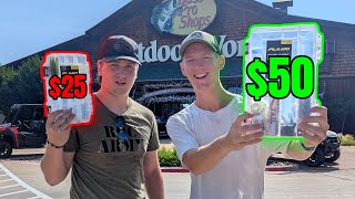 $25 vs $50 Bass Pro Fishing Tackle Box Challenge