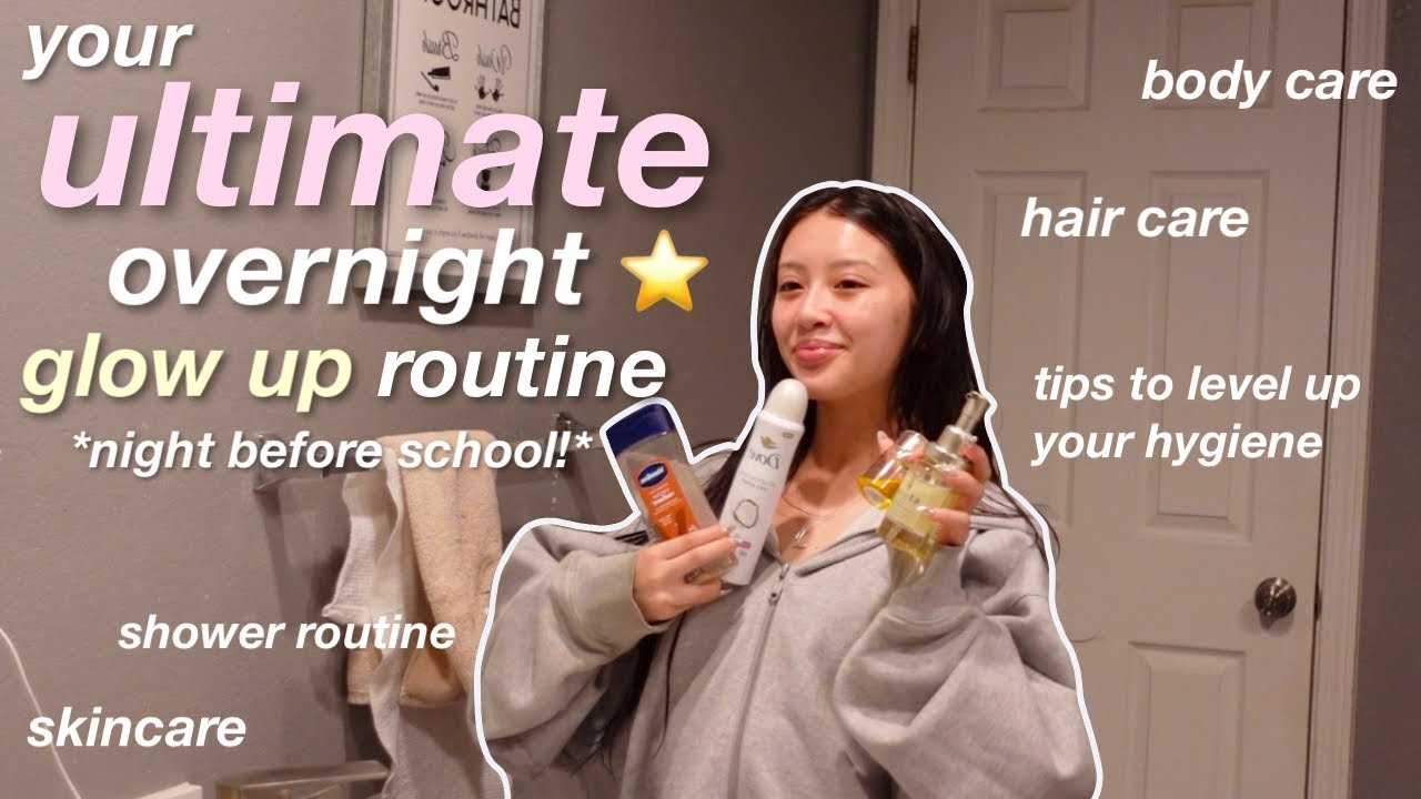 the NIGHT BEFORE THE FIRST DAY OF SCHOOL GLOWUP ROUTINE⭐️🫧 || skincare, shower, hair care +