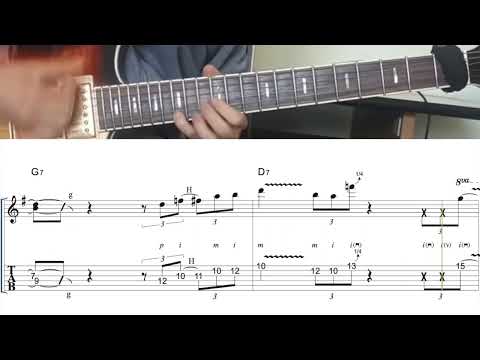 Matteo Mancuso Plays Blues Shuffle in G - TAB