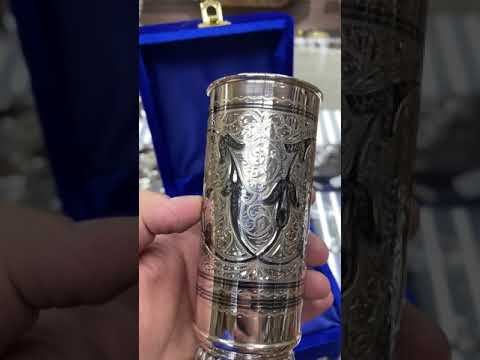 Набор высоких серебряных стаканов, ст18-2